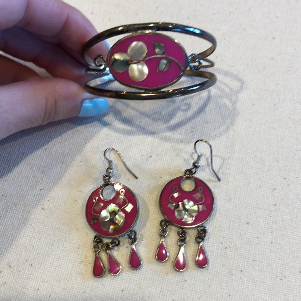 Bracelet earrings set